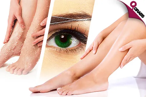From QR15 Get All Round Pampering with Threading OR Waxing OR Hands & Feet Scrub with Massage! (Up to QR200 Value)